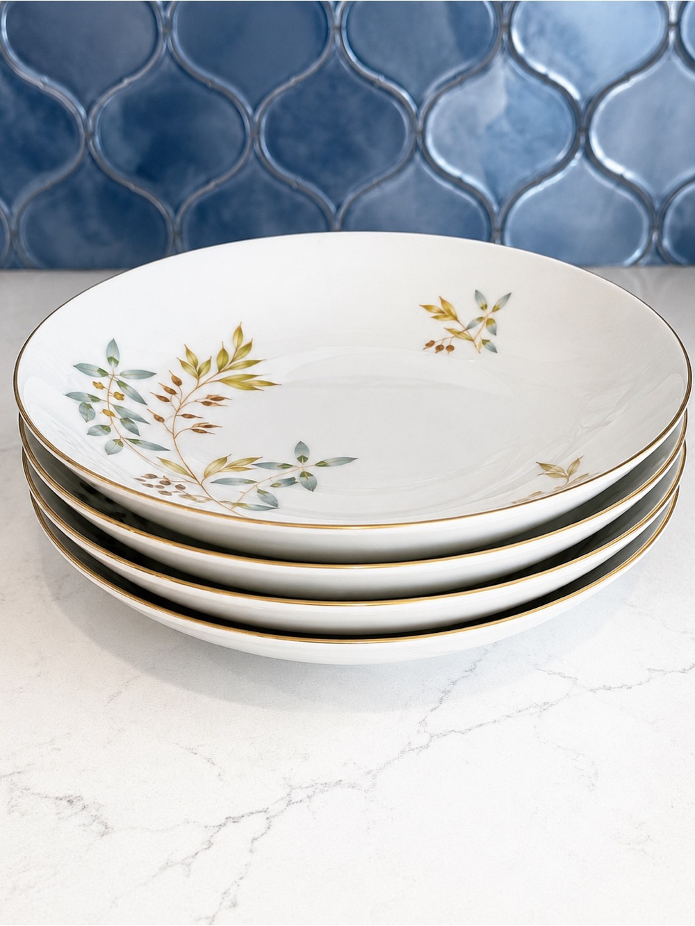 Set of 4 Rosenthal Thomas Germany 8”  Porcelain Soup Pasta Bowls Pattern 7472